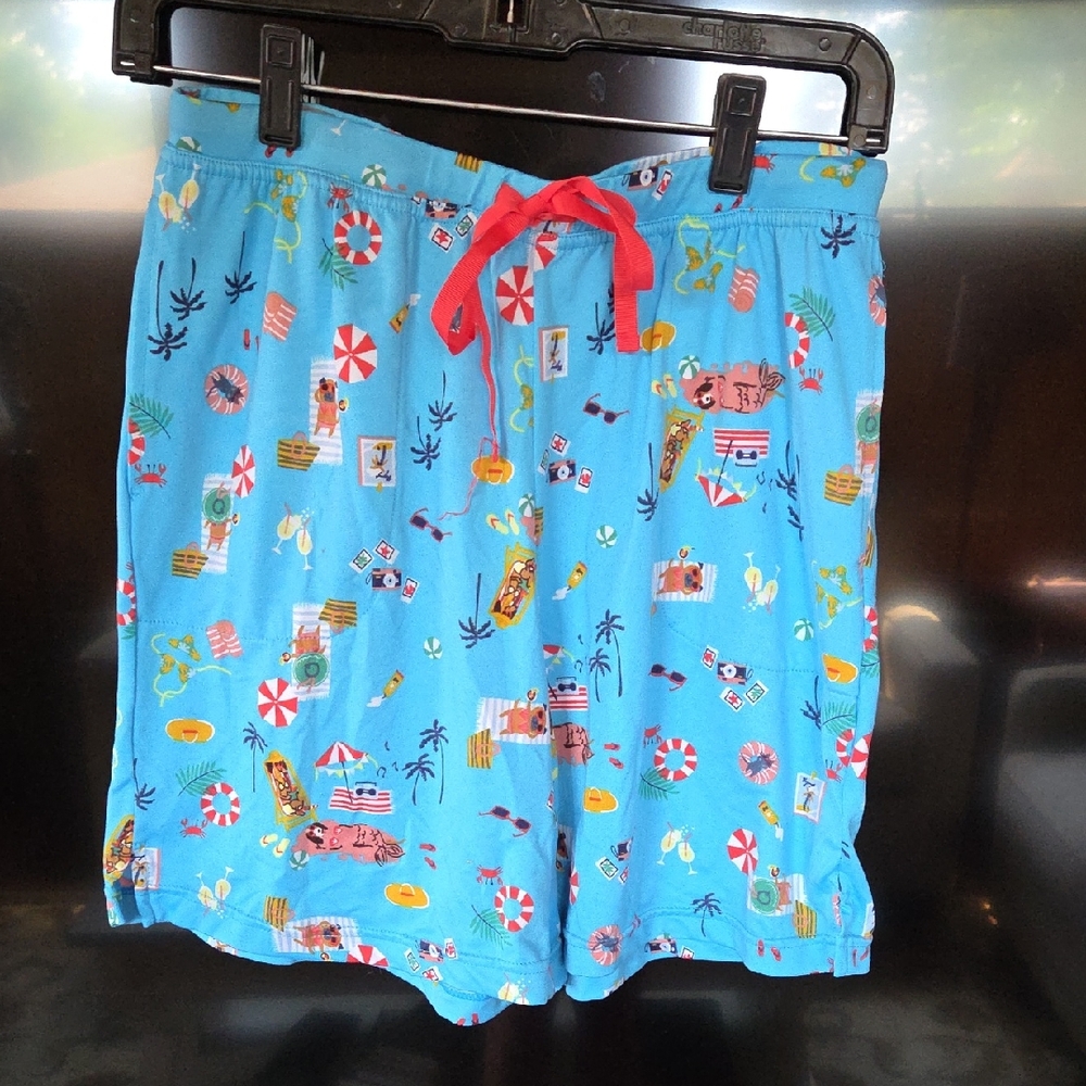 Cuddl Duds Blue and Pink Patterned Shorts
